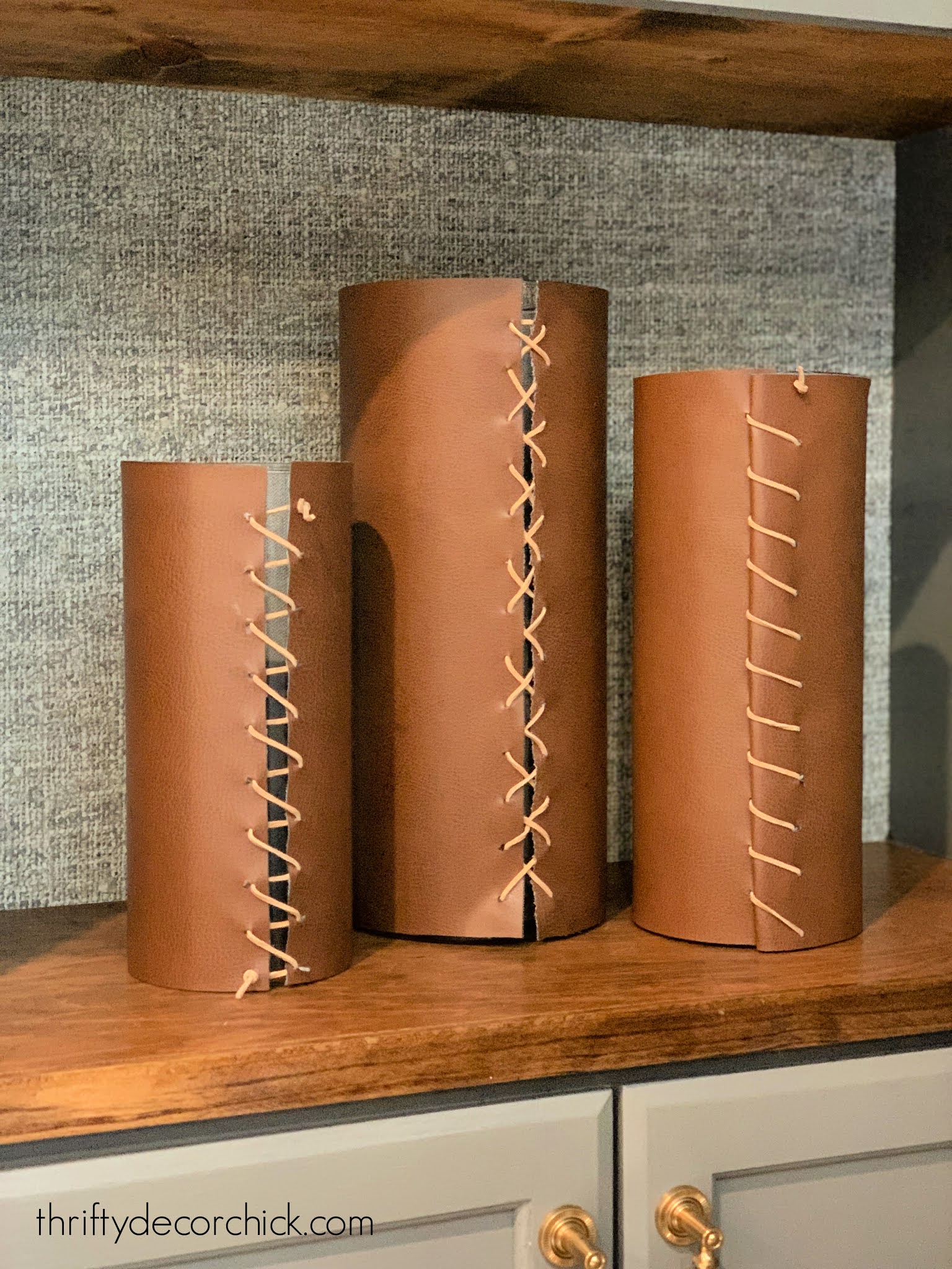 How to Make Leather Wrapped Candle Hurricanes